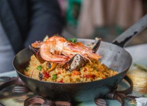 Saffron infuses Spanish paella with color
